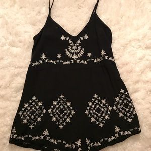 Forever21 Black Embroidered Romper
